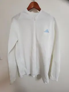 adidas ホワイト ジップアップジャケット