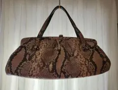ヘビ柄レザー ハンドバッグ