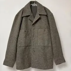 UNIQLO フリースジャージーオーバーシャツ 長袖 ブラウン Sサイズ