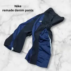 NIKE 再構築 サイドジップ フレアデニムパンツ リメイク y2k