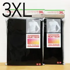 ２枚　ヒートテック クルーネックT 長袖　黒 ブラック　3XL 4L　ユニクロ