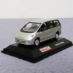 REAL-X 1/72 トヨタ エスティマ シルバー ミニカー リアルX　台座付のサムネイル