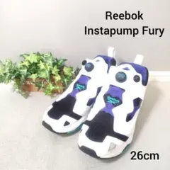 美品 Reebok Instapump Fury スニーカー ホワイト 紫 黒