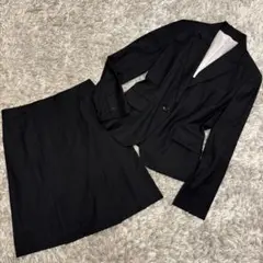 ☆TRUDEA ブラックチェック スーツ☆13AR 11号 ビジネス セレモニー