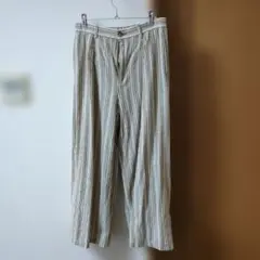 GU ストライプ ワイドパンツ ゴムウエスト