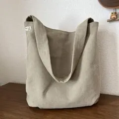 ハンドメイド　肩掛けトートバッグ　ベージュ　ヴィンテージ加工11号帆布
