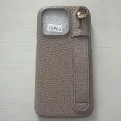 iPhone15pro スマホケース レザー バンド付き