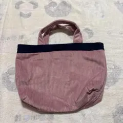 ピンク コーデュロイ トートバッグ ハンドメイド