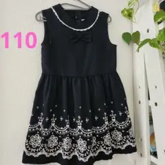 キッズ　フォーマルワンピース　ネイビー110