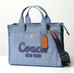 ニ*ー様 COACHコーチ大容量34デニムブルーカーゴトートバッグ COACHコーチデニムブルーカーゴトートバッグ34 - メルカリ