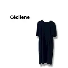 【セシレーヌ】ワンピース　フォーマル　半袖　ブラック　13AR