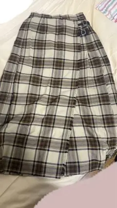 LOWRYSFARM タータンプリーツロングスカート