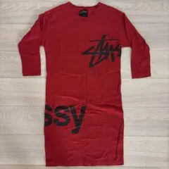 Stussy 長袖ワンピース 赤