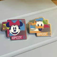 EPCOT ミニーマウス ドナルドダック ピンバッジ 2個セット