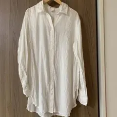 H&M リネン長袖シャツ ホワイト（再値下げ）のサムネイル