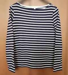 ユニクロ　ストライプ長袖ボートネックトップス　レディース　UNIQLO