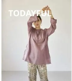 【極美品】TODAYFUL シアー ポケット チュニック F モーブピンクのサムネイル