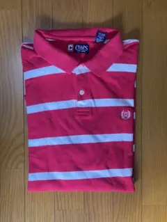 CHAPS 赤白ストライプ ポロシャツ