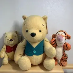 ディズニー　くまのプーさん＊ティガー　ステッチ＆ボタン　ぬいぐるみ　3点セット