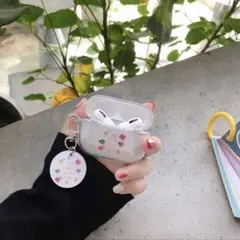 airpodsPro第3世代 ソフトケース 可愛い花柄 透明