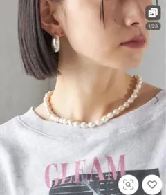 今期　新品　シップス　SHIPS 淡水パールマントルネックレス 40cm