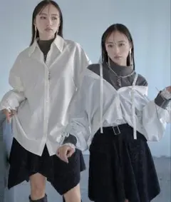 未使用　HARE 2WAYイソザイオフショルシャツ　白　ホワイト