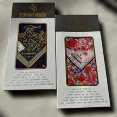 本日終了　最終値下げ　L'UOMO MUSK ネイビー ピンクハンカチ2セット