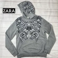ザラ ZARA ビッグプリント プルオーバー パーカー