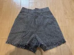 ツイードショートパンツ フリーサイズ ブラック・ホワイト