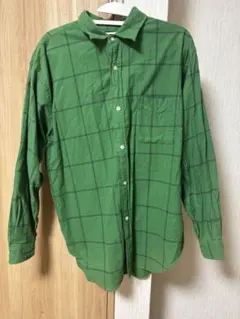 BEAMS グリーンチェックシャツ Lサイズ