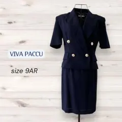 VIVA PACCU レトロスーツ　金ボタン 半袖ジャケット＆スカート スーツ