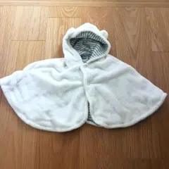 フード ベビー ポンチョ 60 70 ケープ 上着 アウター ジャンバー くま