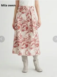 Mila owen ミラオーウェン ダーツデザイン セミフレアスカート ミックス