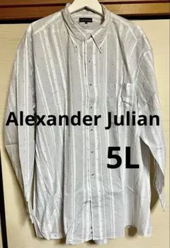 ★新品未着用★Alexander Julian/長袖BDシャツ/ストライプ/5Lのサムネイル