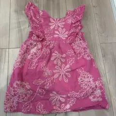 ZARA ピンク 花柄刺繍 ノースリーブワンピース