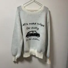 【新品未使用】 旅行テーマのカジュアルニットセーター