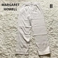 マーガレットハウエル　ハイウエストパンツ ストレートジーンズ　アイボリー　2 白のサムネイル