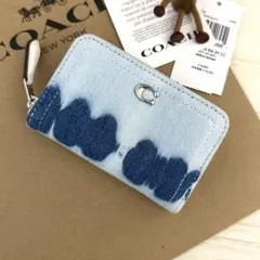 8 限定品！ 新品 COACH コーチ コインケース 小銭入れ デニムブルー