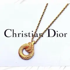 極美品 ディオール ネックレス ツイスト サークル ゴールド ヴィンテージ