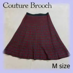Couture Brooch 膝丈チェックスカート ニットフレアスカート 千鳥のサムネイル