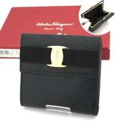 ✨未使用展示品✨ Ferragamo ミニ財布　リザード　ヴァラリボン　ガマ口 2026年最新】財布 フェラガモ がま口の人気アイテム - メルカリ