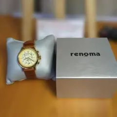 レノマ　クロノグラフ 腕時計 ゴールド/ブラウン　RN-1745M　電池交換済み