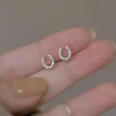 No49 幸運 馬蹄 ピアス［シルバー］SV925 金属アレルギー対応 高品質