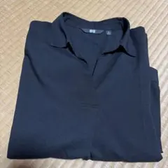 UNIQLO 黒 七分袖ブラウス　M
