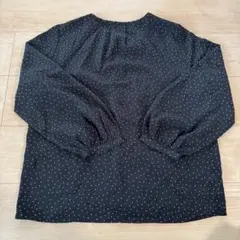 earth music&ecology ドット ブラウス ピンタック