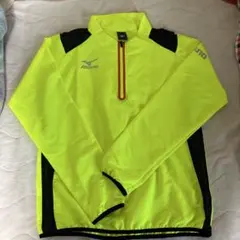 Mizuno 蛍光イエロー ハーフジップシャツ　Mサイズ