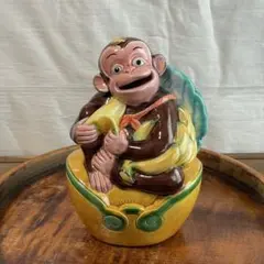 置物　猿　陶器　貯金箱　昭和レトロ　赤い猿　かわいい　さる 置物 猿 陶器 貯金箱 昭和レトロ 赤い猿 かわいい さる