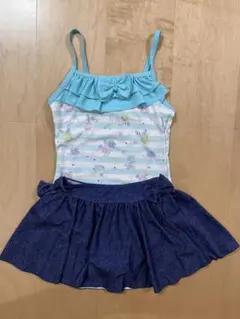 マザウェイズ セパレート 水着 2点セット シェル デニム風 140 貝殻