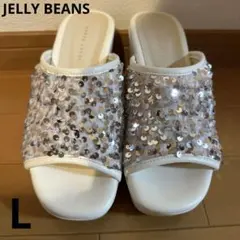 JELLY BEANS スパンコール ミュール サンダル ホワイトのサムネイル