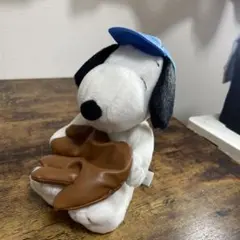 スヌーピー ぬいぐるみ 野球グローブ 青い帽子